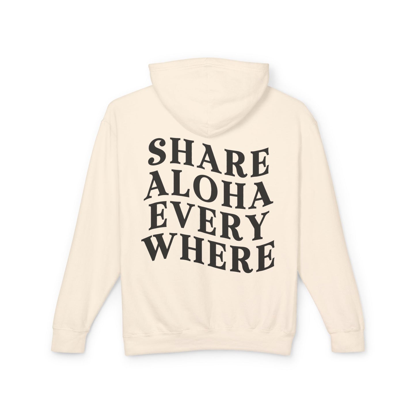 Share Aloha - Comfort Colors Lightweight Hooded Sweatshirt