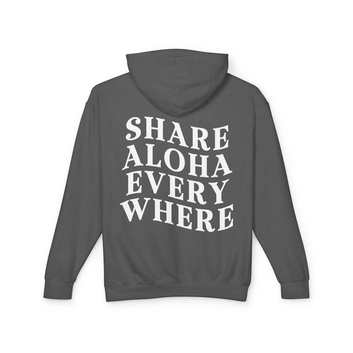 Share Aloha - Comfort Colors Lightweight Hooded Sweatshirt