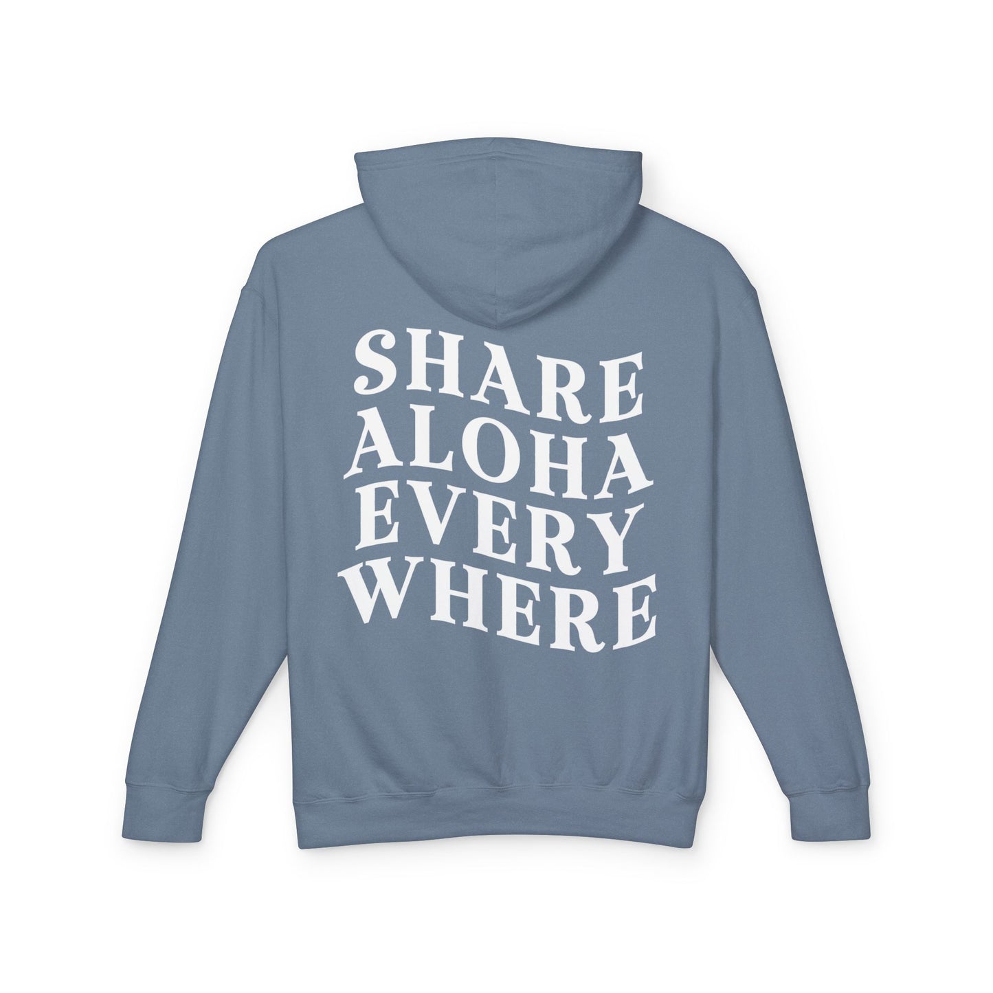 Share Aloha - Comfort Colors Lightweight Hooded Sweatshirt